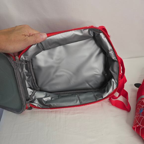 Kids Red 14.5" Tall Back to School Backpack & Matching Insulated Lunch Box New - Picture 10 of 10